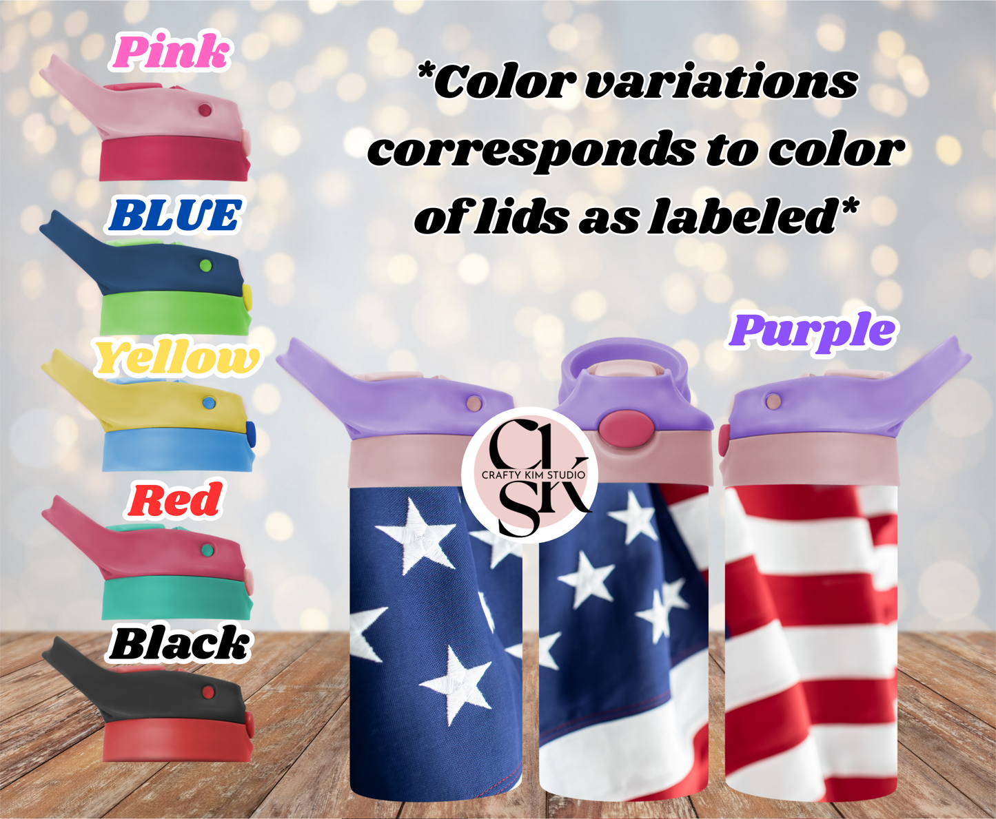 American Flag 12oz Toddler Sippy Tumbler