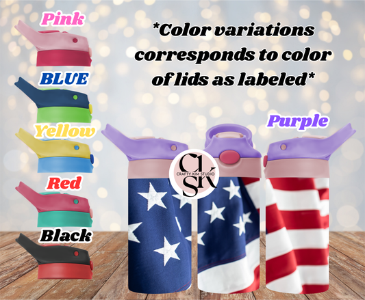American Flag 12oz Toddler Sippy Tumbler